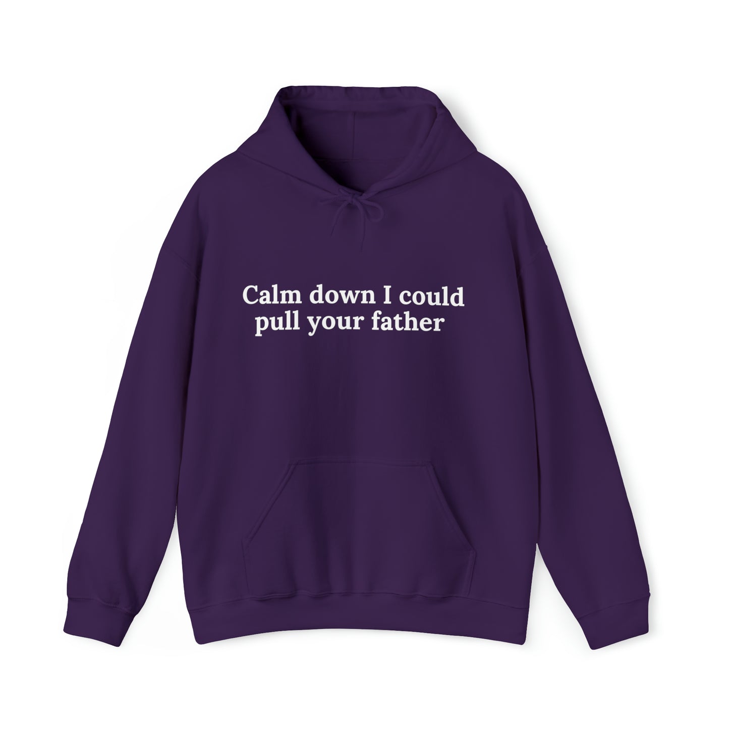 Calm down I could pull your father | Hooded Sweatshirt